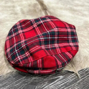 Janie and Jack Wool Plaid Newsboy Hat Boys Size 4-5 NWOT Christmas Tartan